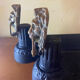 Fireplace - 1900-1910 pair of cast iron andirons