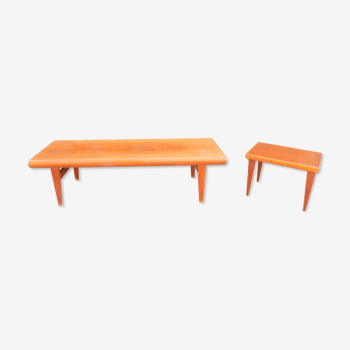 Danish teak wooden coffee table with hidden compartments, by Johannes Andersen for Trioh