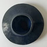 Large handmade spinning top vase in glazed ceramic and signed circa 1950