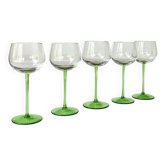 Vintage blown white wine glasses