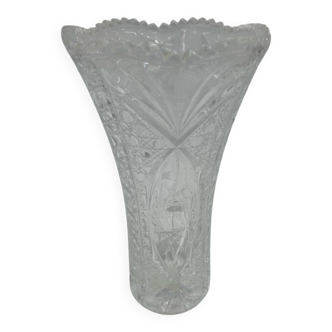 Large cut Bohemian crystal vase
