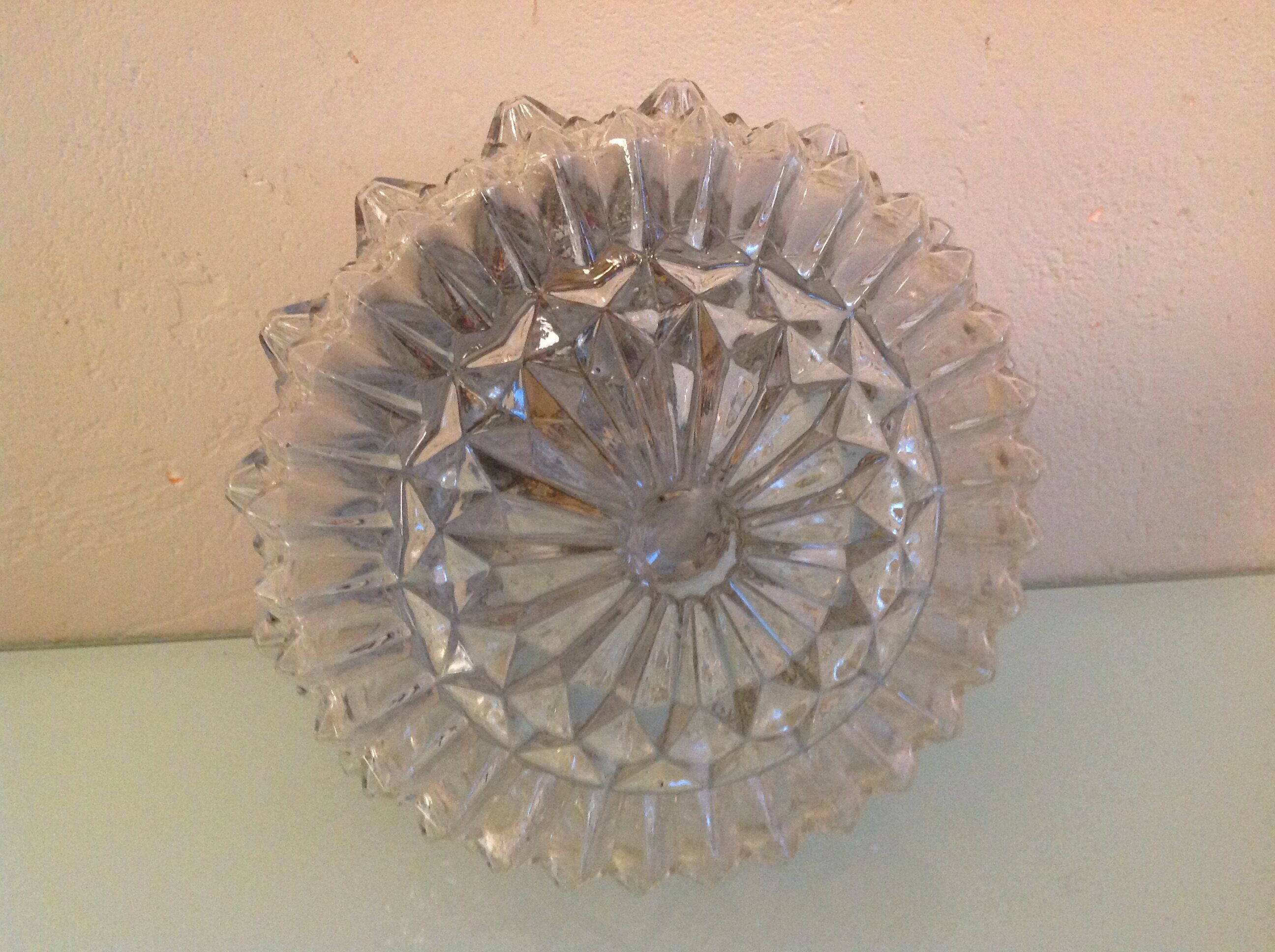 Round ceiling lamp diamond tips vintage 60s-70s