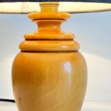 Vintage solid wood and fabric lamp