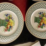 Service of 6 dessert plates in Villeroy porcelain and Boch model Basket