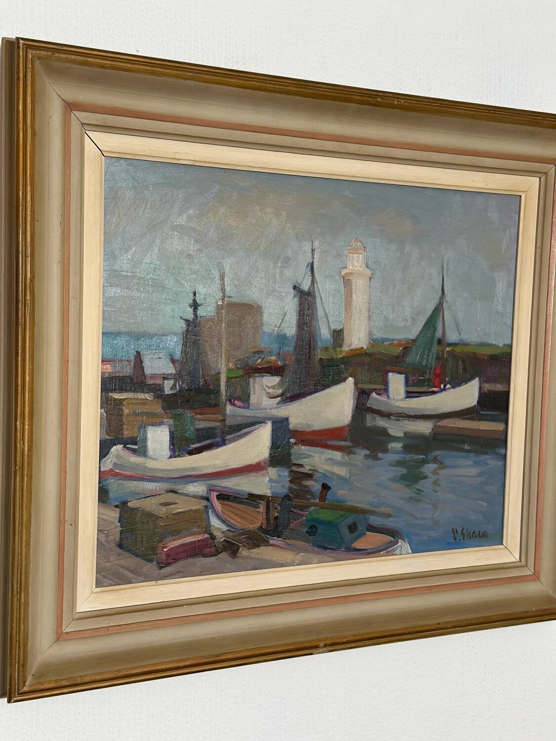 Huile su panneau suédois – « Bateaux » par Eskil Skans