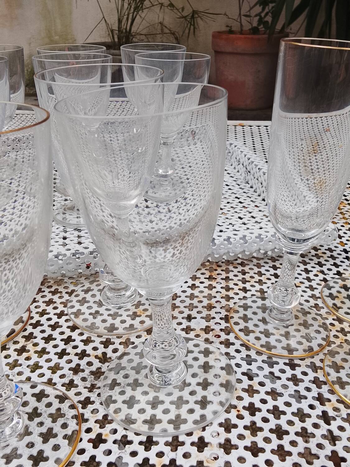 Set of 27 Saint Louis crystal glasses