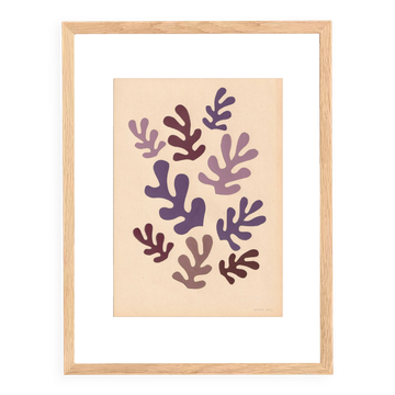 Collage sur papier ancien d'inspiration Matisse signé Eawy