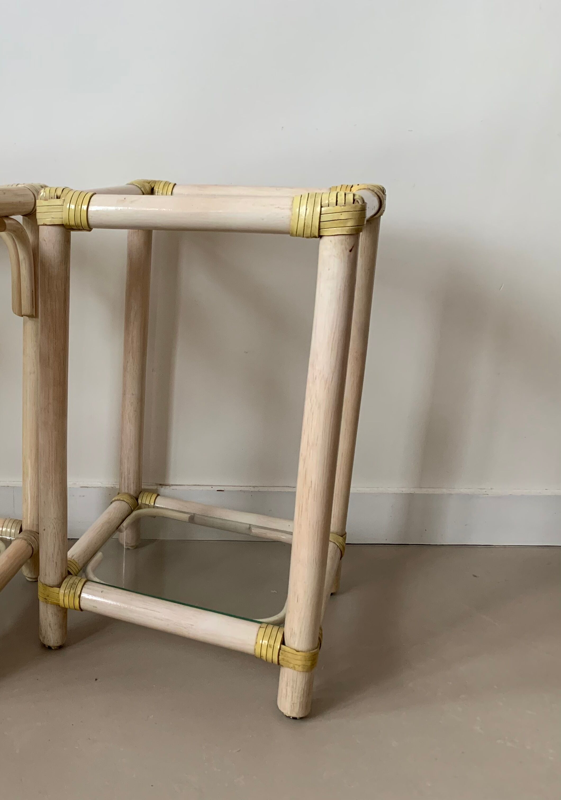 Vintage rattan bedside table