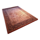 Large Keschan wool rug with cream patina 200x300