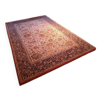 Large Keschan wool rug with cream patina 200x300