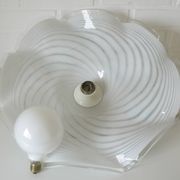 Vintage Murano lamp / swirl glass chandelier / unique hanging lamp 1980's
