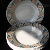 Set of 6 plates from the New Givors Earthenware Factory "Gisèle"