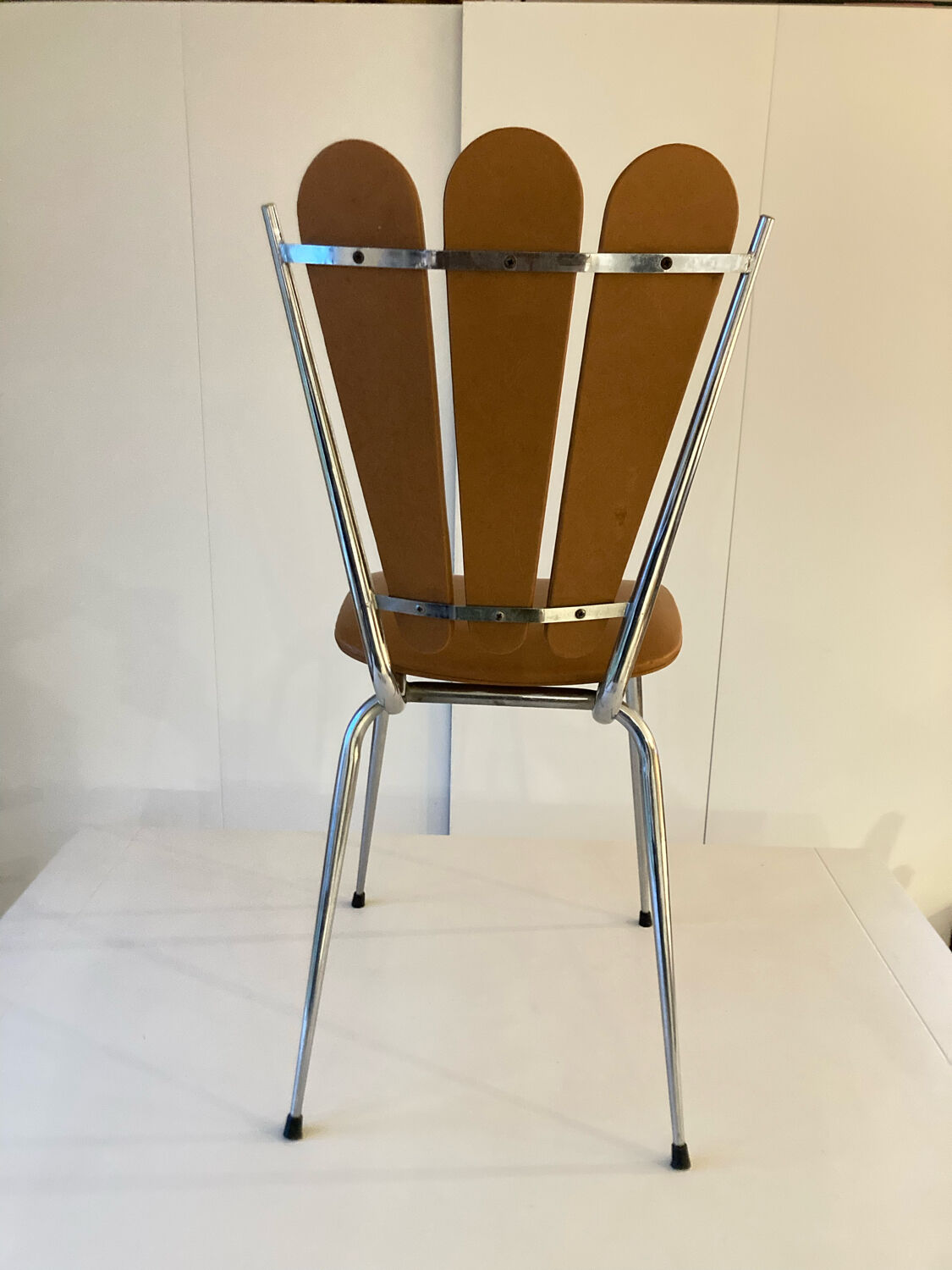 Set of 3 petal chairs Skaï brown