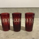 6 bohemian crystal liqueur glasses