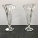 Pair of old art deco style vintage molded glass vases