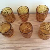 Set of 6 amber glasses