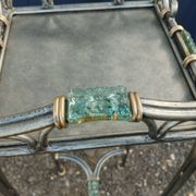 Vintage metal and glass side table