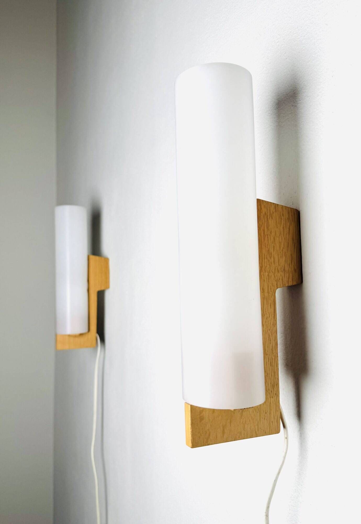 Cylindrical Wall Lamps By Uno & Östen Kristiansson For Luxus, Sweden 1960S