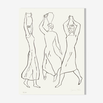 Pierre boncompain les trois grâces 1990 lithographie