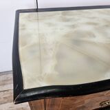 1960s bedroom dresser with six drawers and glass top