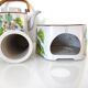 Teapot, stove and 6 cups