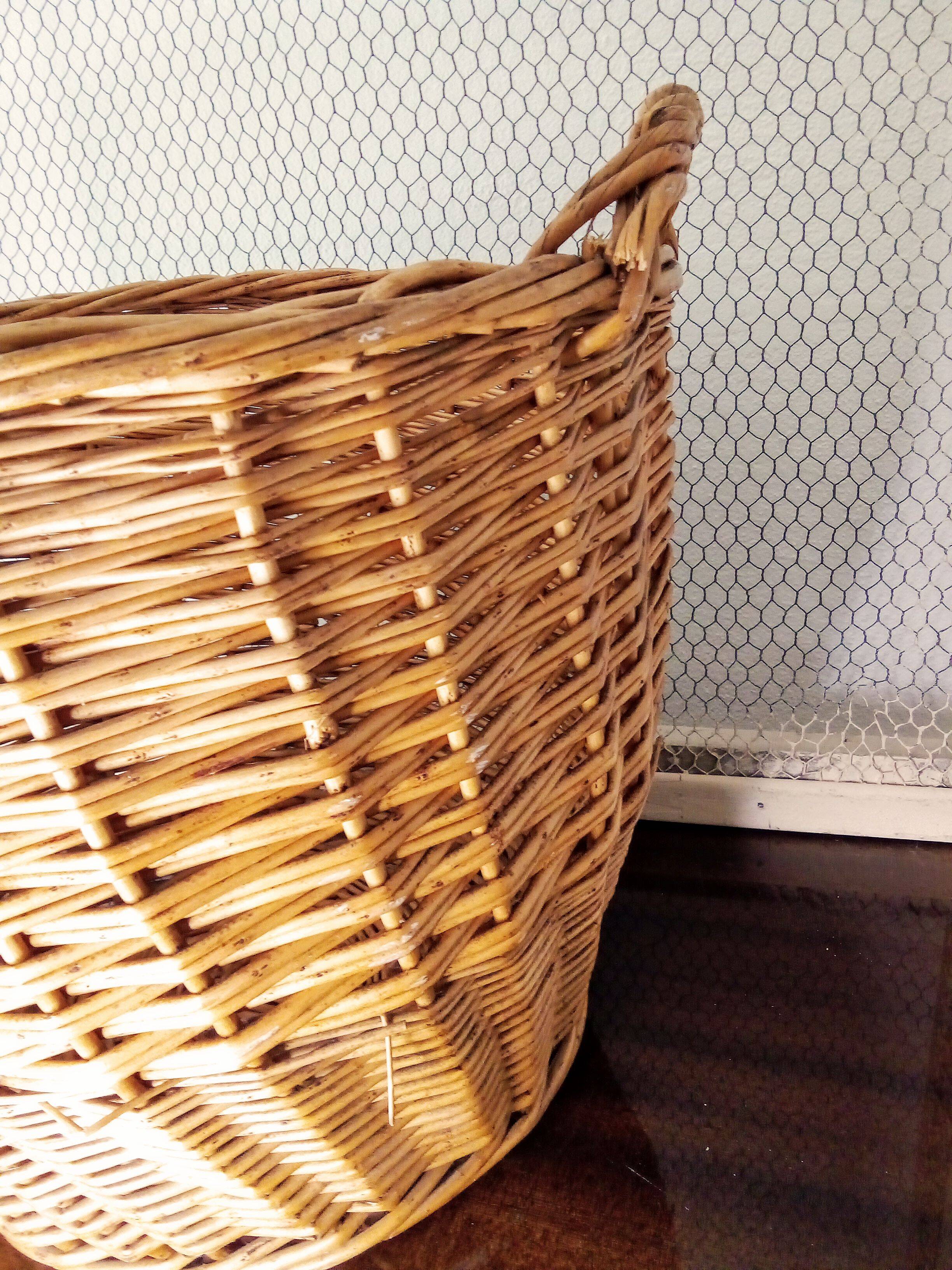 Large vintage wicker basket