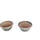 Set de 2 bols mid-century en grès marron et vert, patine rustique