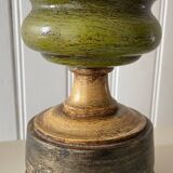 Vintage lamp in turned wood chic gold