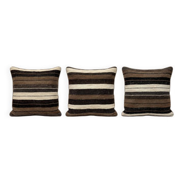 Lot de 3 housses de coussin kilim vintage 48x50 cm