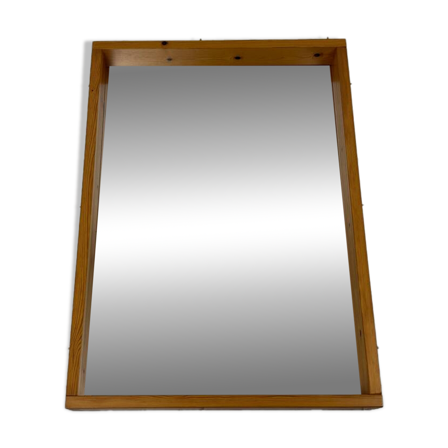 Miroir scandinave vintage en bois de pin