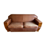 Leather sofa and elm magnifying glass
