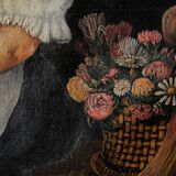 Painting, Bavarian couple, Oil on canvas, 1880