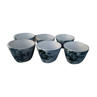 6 cups in Quimper Keraluc earthenware diam 10 cm