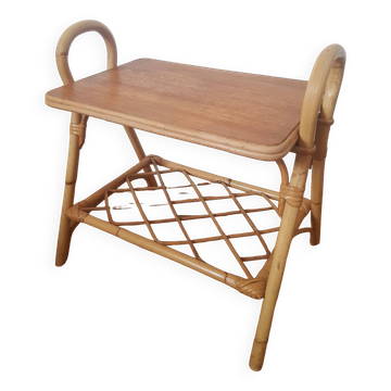 Rattan end table