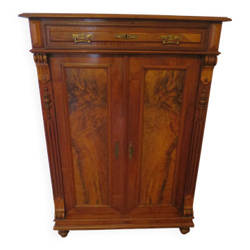 Bahut Buffet 1900 - Napoléon III - Placage noyer - 1 tiroir - 2 portes