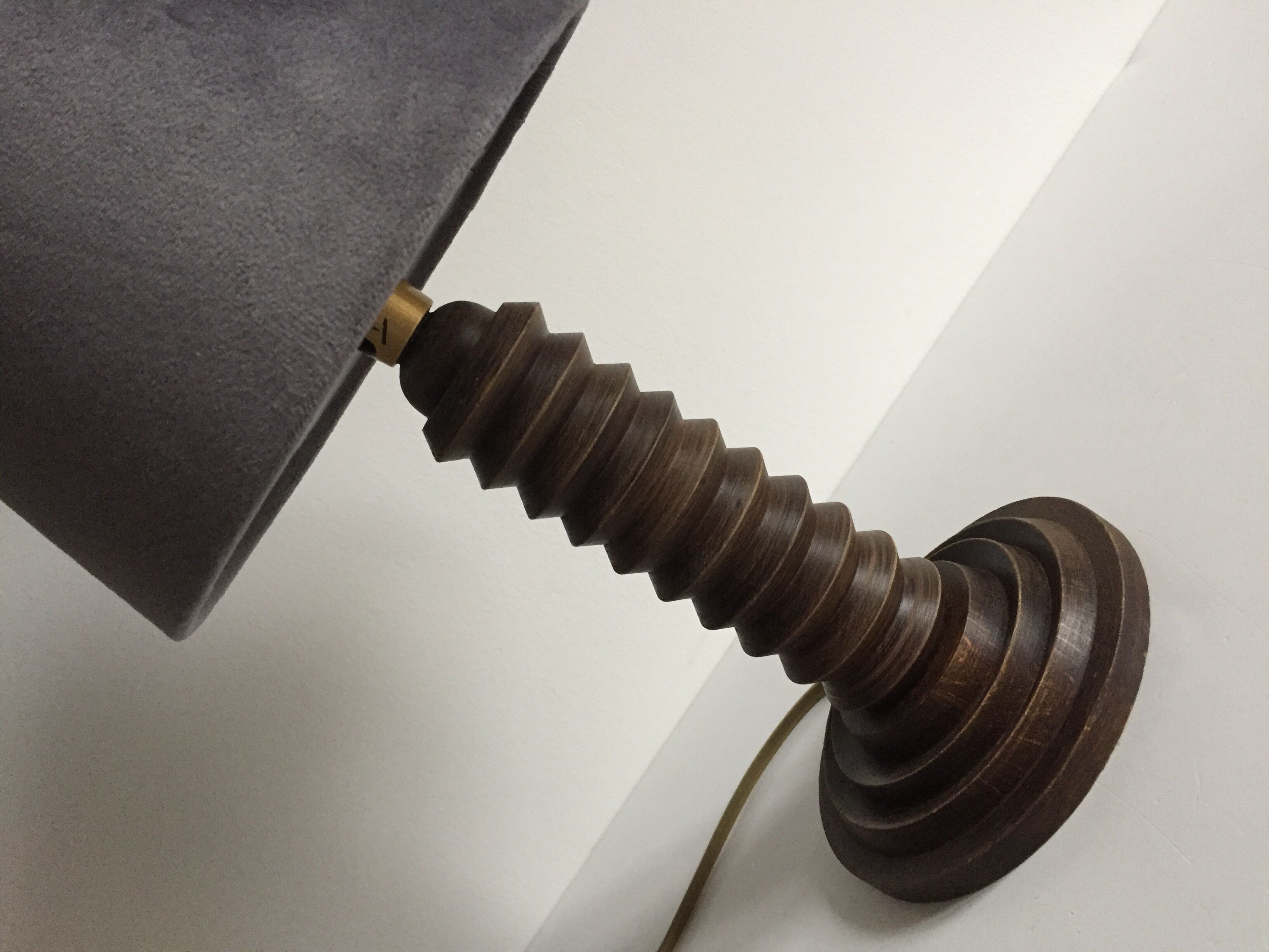 Vintage wood geometric lamp