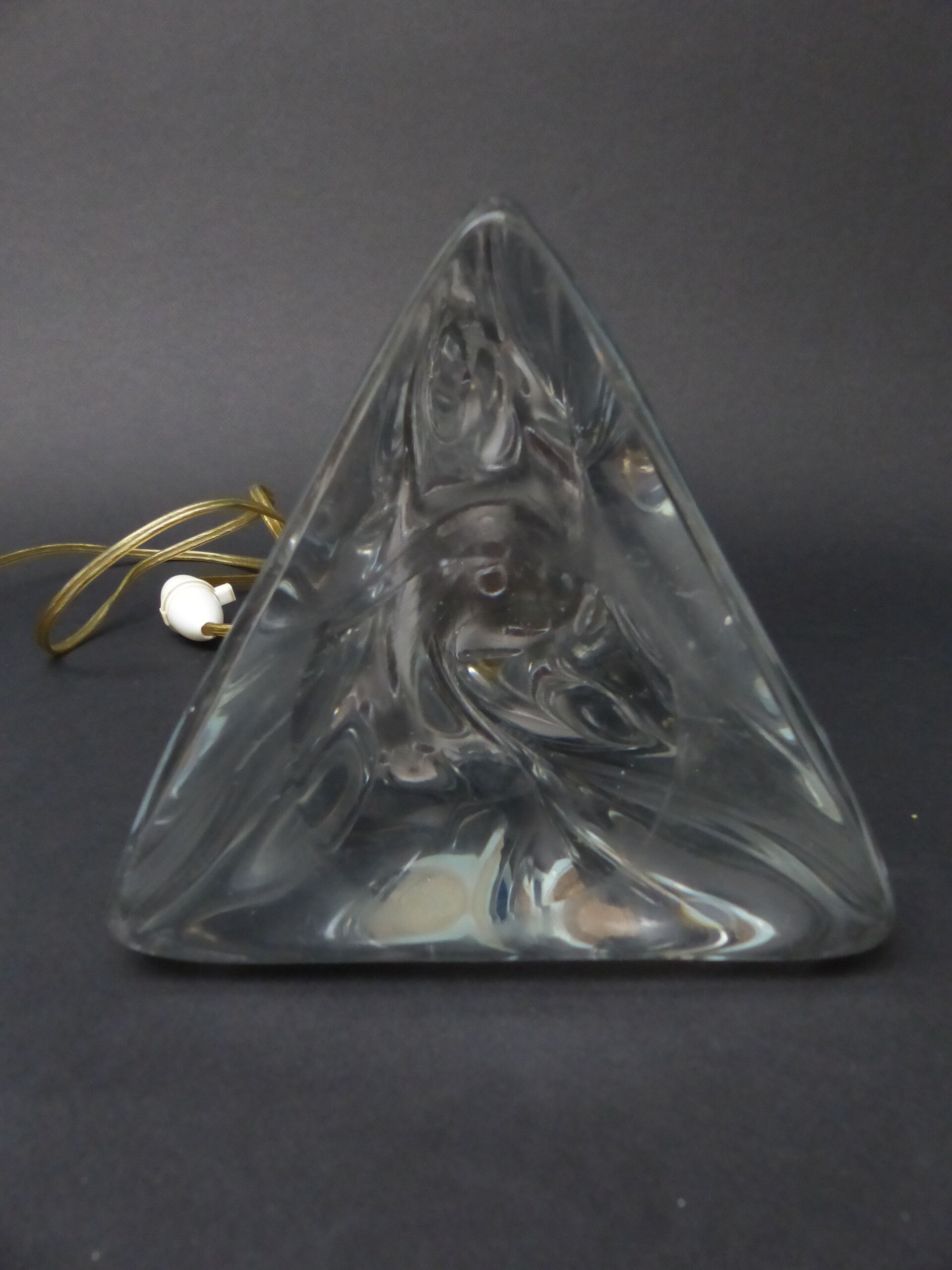Large lamp foot 70s, crystal of St Louis