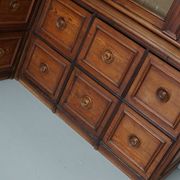 Large Antique German Pitch Pine Corner Apothecary Cabinet / Vitrine ca 1900s