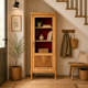 Armoire vitrée vintage bois brut 1950