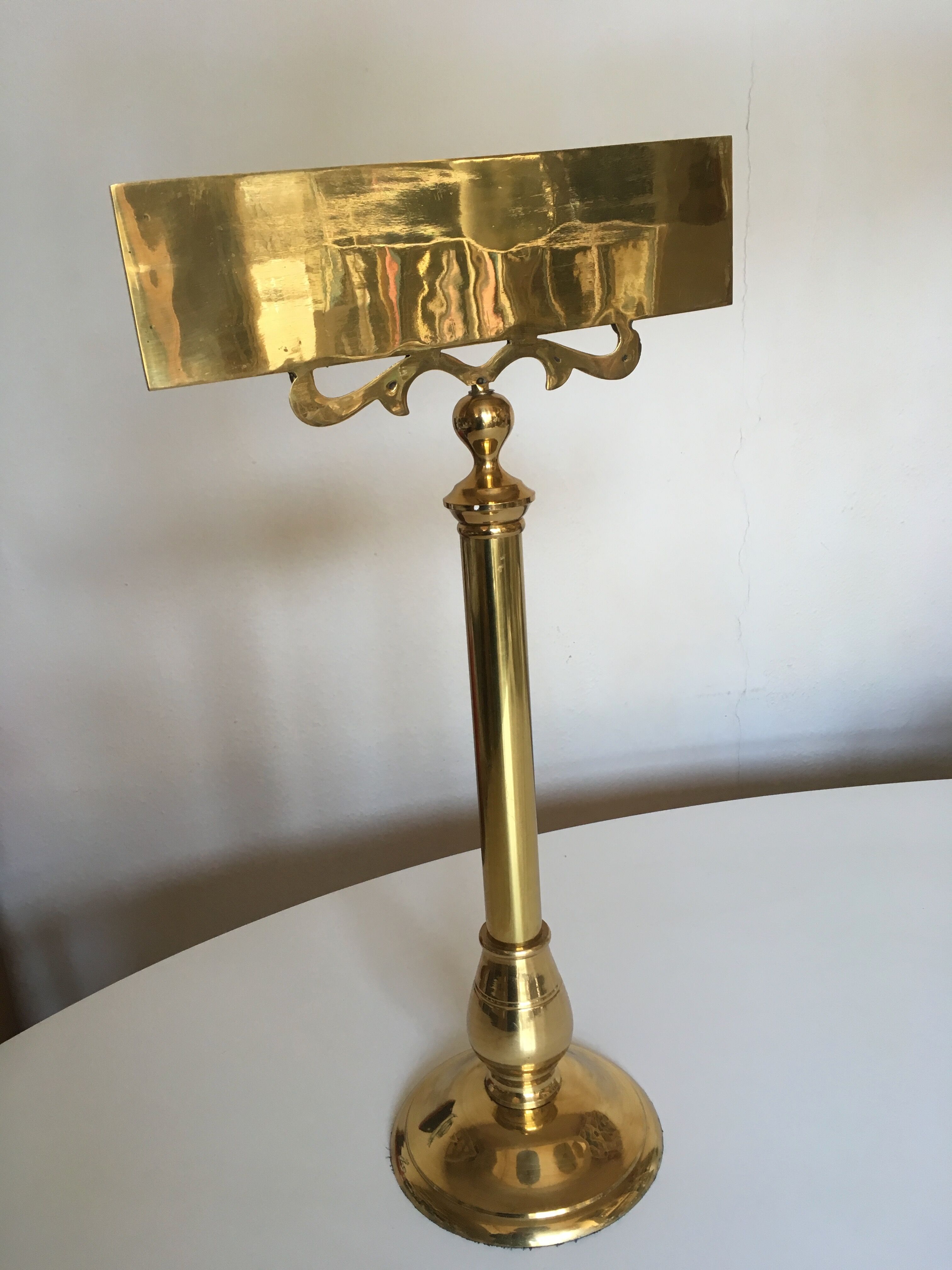 Brass Cash brewery counter plate on foot