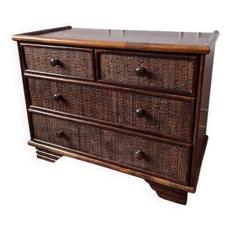 Rattan chest of drawers