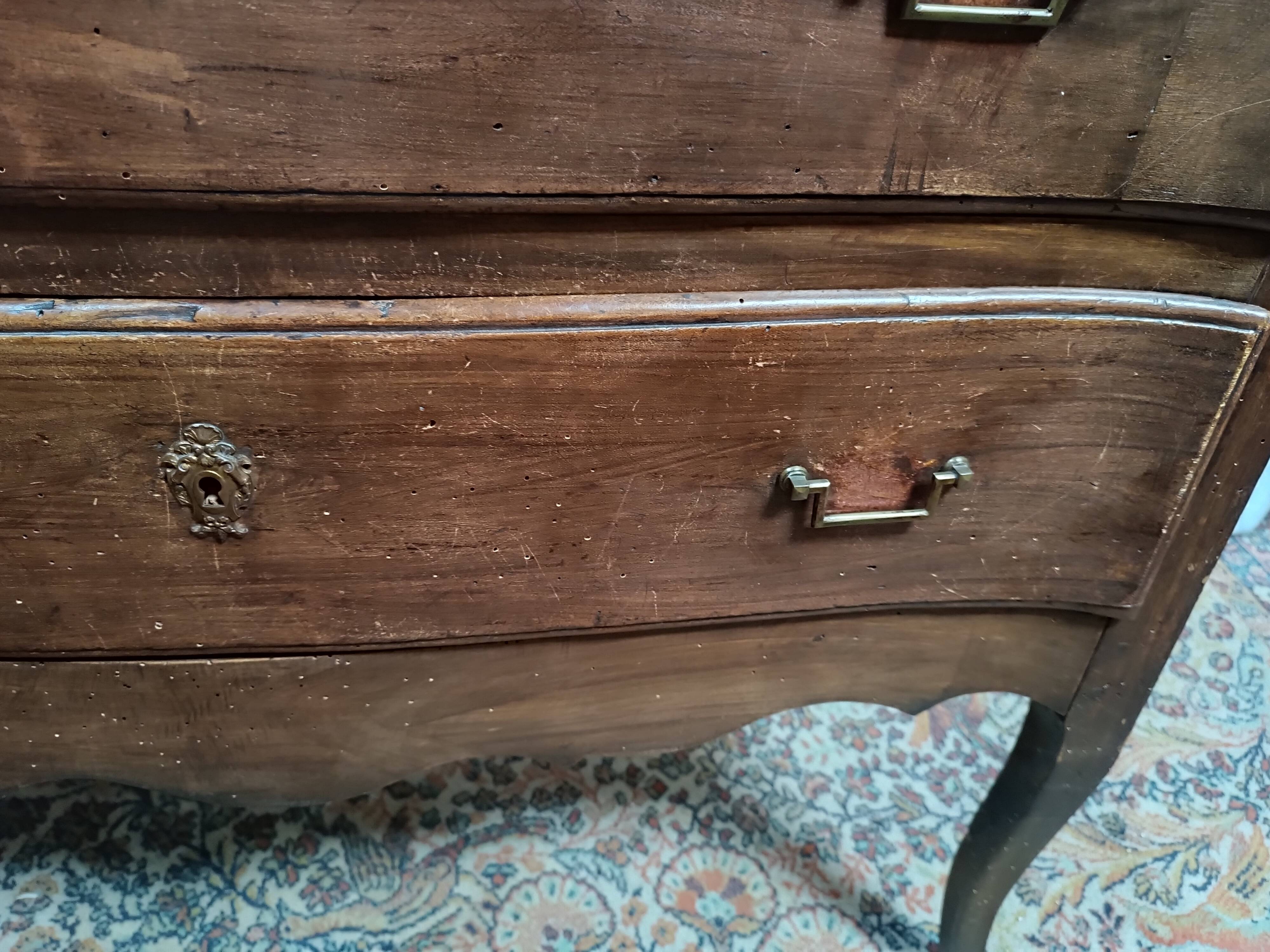 Louis XV walnut chest of drawers