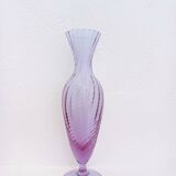 Glass vase - lavender optic swirl texture