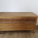 Coffre en rotin vintage