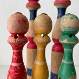 Old wooden bowling pins