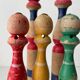 Old wooden bowling pins