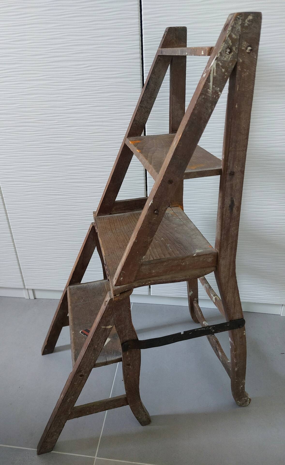 Antique step stool chair