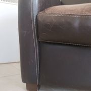 Vintage club armchair in dark brown leather – 1980s-1990s style