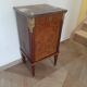 pretty Louis XVI Style bedside cabinet - 1 drawer - 1 Elm Burl marble tray door