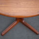 Round dining table extendable 2 extensions, vintage teak table, interior decoration
